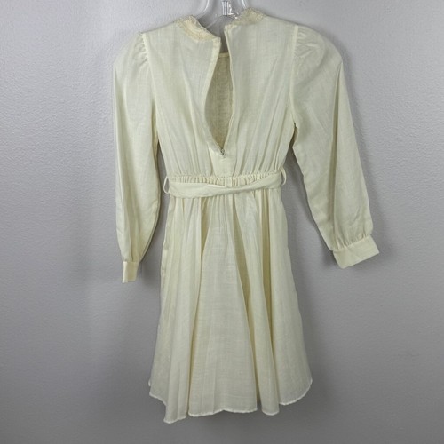 Sakowitz Beaux Age Vintage 60s 70s Girls Dress 8 Cream Prairie ILGWU Union Made - Picture 3 of 13