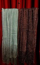Sparkle Holiday Scarfs With Glitter Or Sequins, Fringe Or Straight Edge.