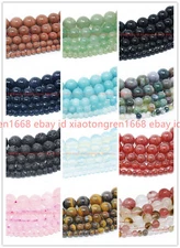 Natural 6/8/10/12/14mm Multicolor Gemstone Round Loose Beads  15" Strand