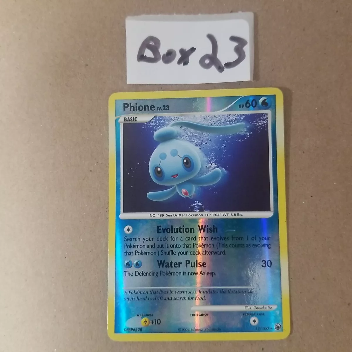 Phione - 12/100 - Holo Rare - Reverse Holo - Pokemon Singles