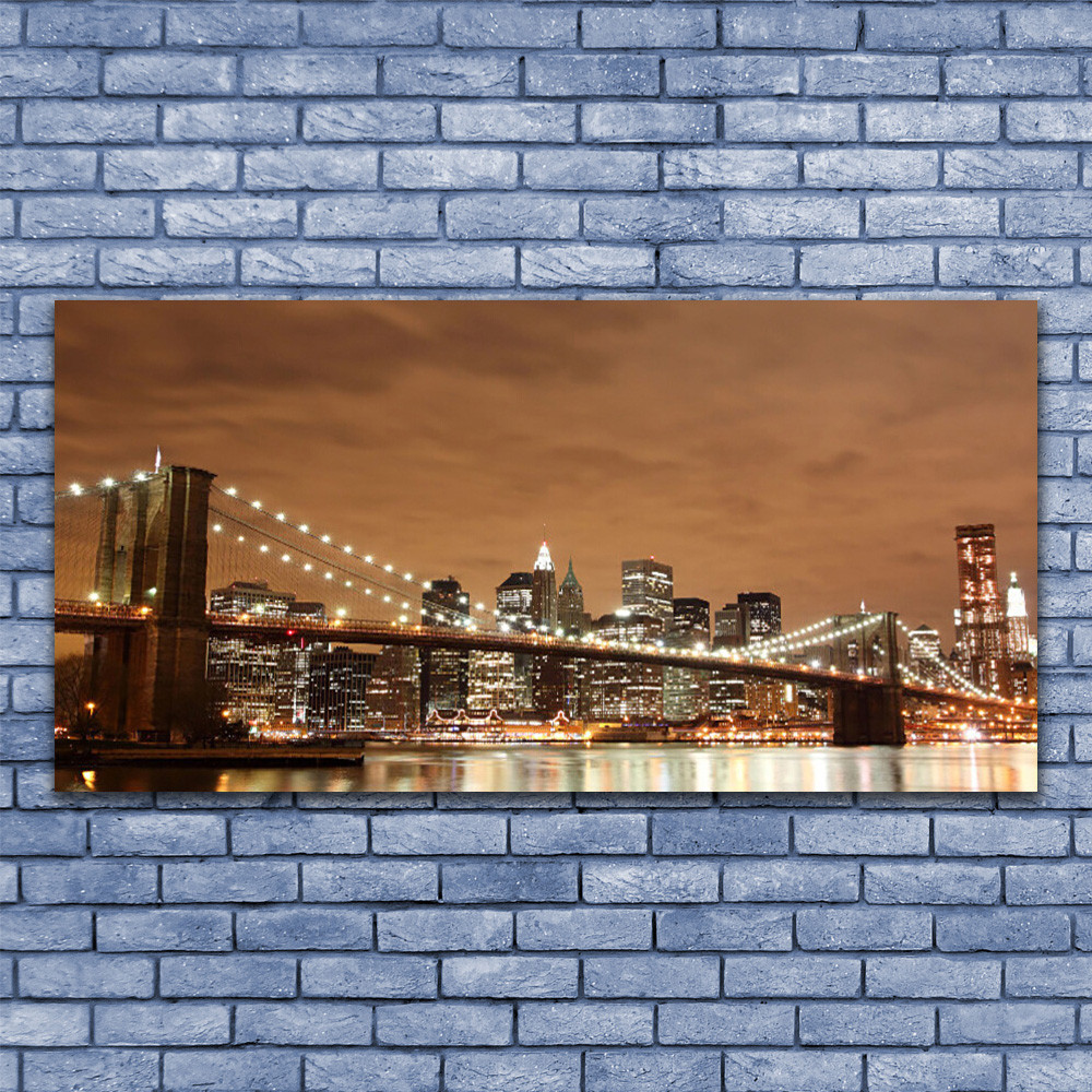 Impression sur verre image tableau 140x70 architecture bridge city moderne
