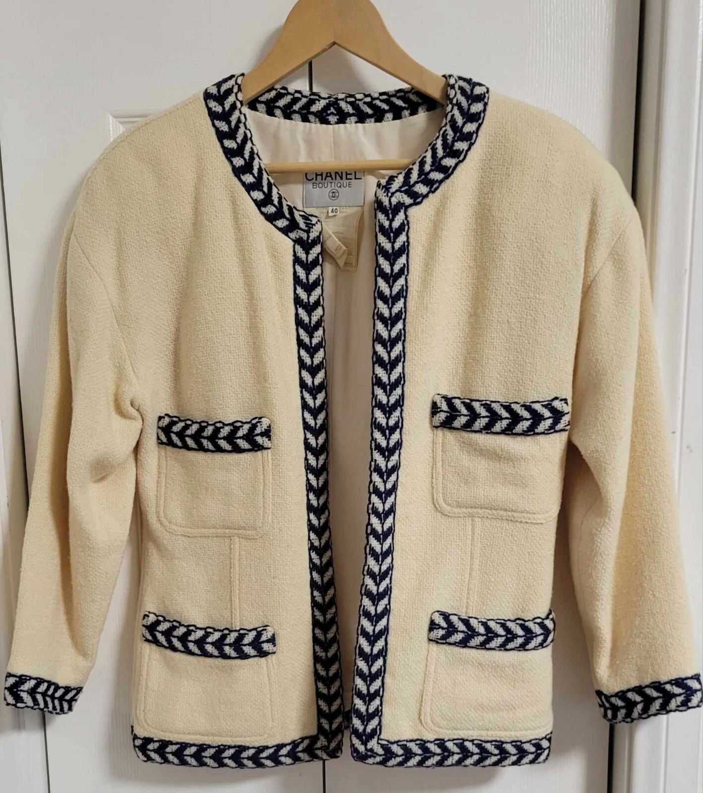 Giacca intrecciata Chanel anni '90 taglia 40