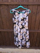 heart and roses Tea dress Floral Summer Retro Bnwt UK 12 NO BELT