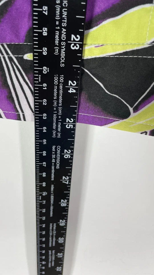 Chaqueta Additions by Chico's para mujer con cremallera completa verde neón púrpura estampado de hojas talla 0 Foto 2 de 4