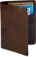 Premium Leather Credit Card Holder Wallet for Men | Slim RFID Blocking Wallet, B
