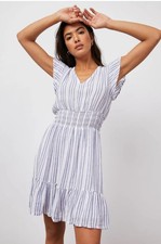 RAILS 'Tara' Linen Blend Catalina Blue Striped Dress Sz M