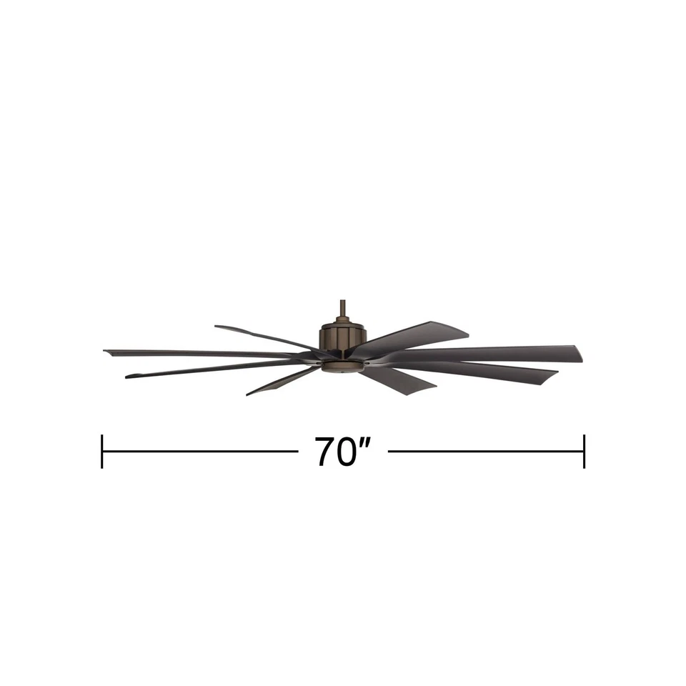 70" Possini Euro Defender Oil-Rubbed Bronze Damp Ceiling Fan - Image 4 of 4