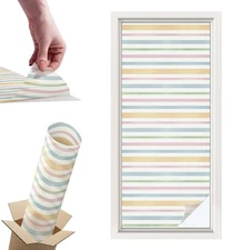Frosted Glass Window Film Privacy Glass Film Pastel Stripes Textures