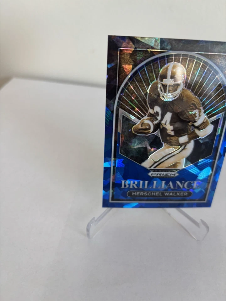 2023 Panini Prizm Draft Picks #BR-14 Herschel Walker Brilliance Blue Ice #/99 - Image 3 of 4