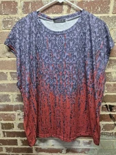 C.O.Z.Y. Women's LARGE top Red / Blue NWT