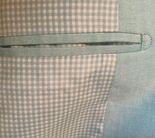 J. Khaki Boy’s Blazer Jacket Turquoise 100% Cotton Chambray Fully Lined Size 18 - Picture 7 of 10