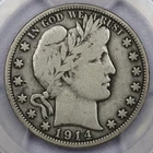 1914 50c Barber Half Dollar - PCGS F 12 CAC