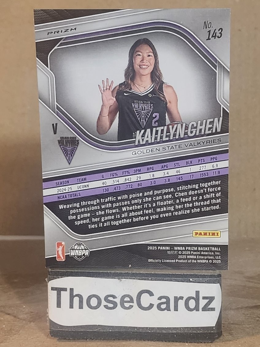 2025 Panini Prizm WNBA Variation Cracked Ice Prizm #143 Kaitlyn Chen view 2