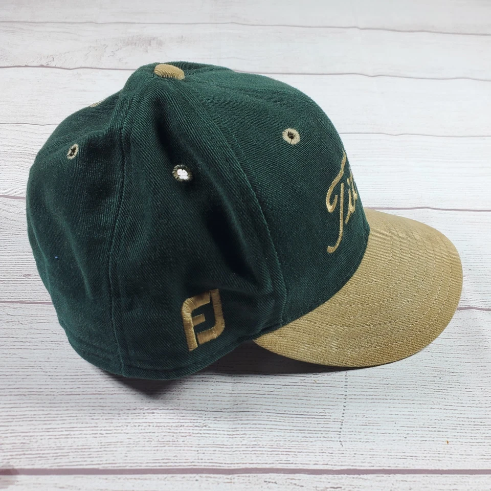 Vintage Titleist By New Era Hat Fitted 7 1/2 Green Brown Pro Footjoy Made In USA - Image 2 of 4