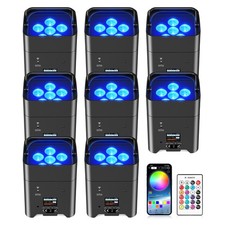 Rechargeable Par Light RGBWA UV Battery Powered Wireless DMX APP 6LED DJ Uplight