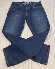 Carhartt Relaxed Fit Men's Blue Denim Jeans 5-Pocket Medium Wash Straight
