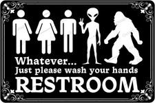 Funny Bathroom Tin Metal Signs Home D cor Whatever Just Please Wash Your Hands R