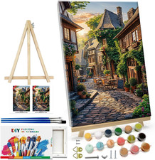 Paint by Numbers Kit for Adults with Frame City Street Scene Paint by Number wit
