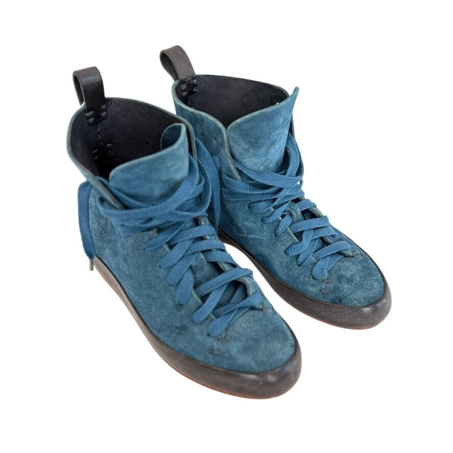 FEIT Classic High Top Sneakers Handsewn $895‎ Indigo Blue Suede Leather 36 Shoes FEIT Shoes Womens Size 36 Hand Sewn Low Rubber Semi Cordovan  main image 4