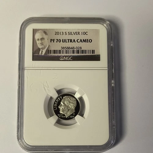 2013-S SILVER ROOSEVELT DIME NGC PF70 ULTRA CAMEO PORTRAIT LABEL "TOP POP"