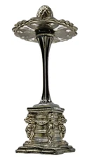 VTG Ornate Metal Toothbrush Holder Earring Jewelry Stand Victorian Regency MCM