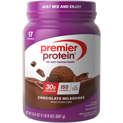 100% Whey Protein Powder Chocolate Milkshake 30g Protein 24.5 oz 1.5 lb