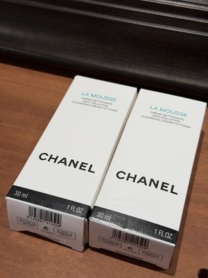 2 x Chanel La Mousse Anti-pollution Cleansing Cream To Foam Travel Size 30ml 