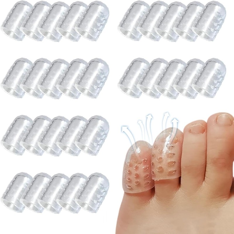 30 Pcs Gel Toe Protectors Silicone Anti-Friction, Breathable all age Men & Women