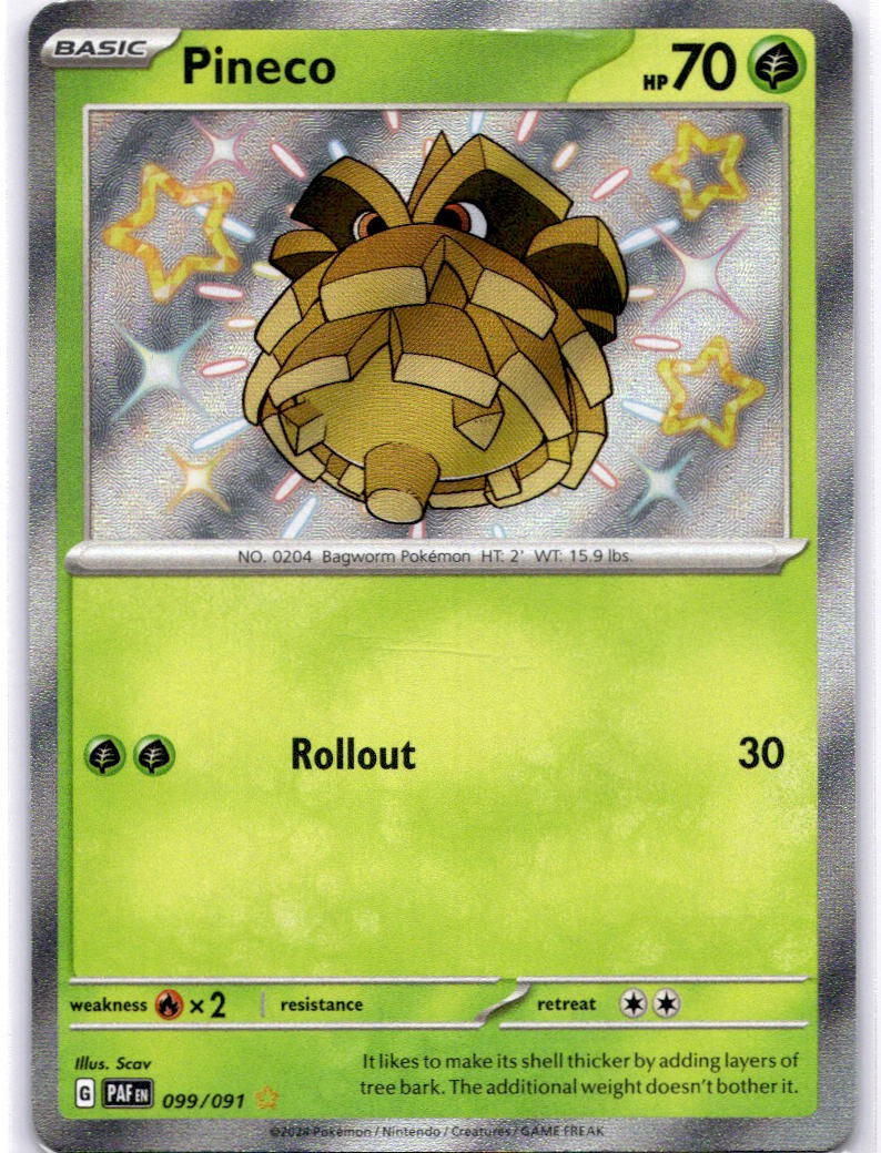 Pineco Shiny Rare SV: Paldean Fates 099/091 LP-NM