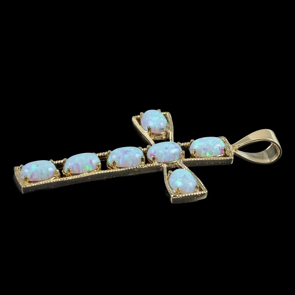 Opal Kreuz Anhänger 9 kt Gold - Bild 4 von 4