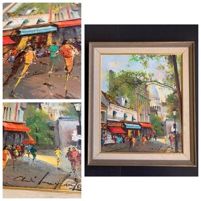 ANDRE LENGRAND MCM Original Painting 1963 Paris Sacre-Coeur Montmartre 26x22.5 