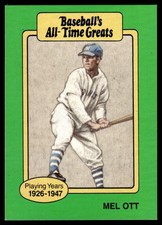 Mel Ott 1987 Hygrade All-Time Greats #NNO New York Giants MLB READ FREE SHIPPING