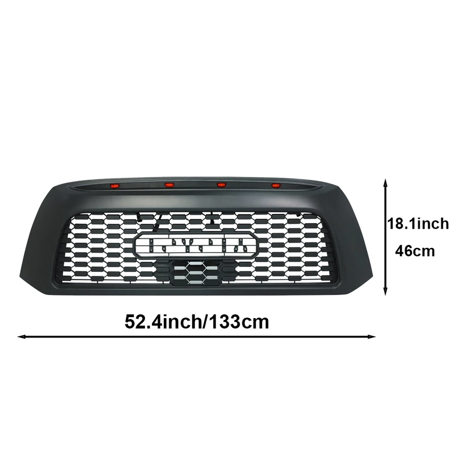 Parrilla delantera con luces LED y letras estilo TRD para Toyota Tundra TRD 2007-2013 Foto 2 de 4