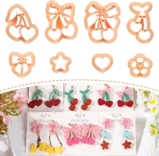 Cherry Polymer Clay Cutters - 8 Pcs Cute Bow Cherry Clay Cutters for Polymer ...