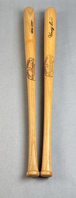 Two Vintage Mini Baseball Bats Norm Sherry And Tommy Davis Dodgers H&B 125