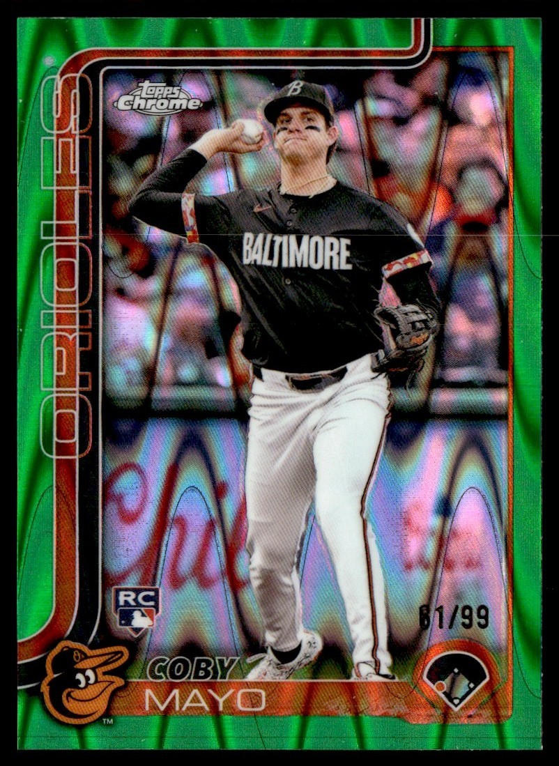 2025 Topps Chrome Green RayWave Coby Mayo RC 61/99 #120