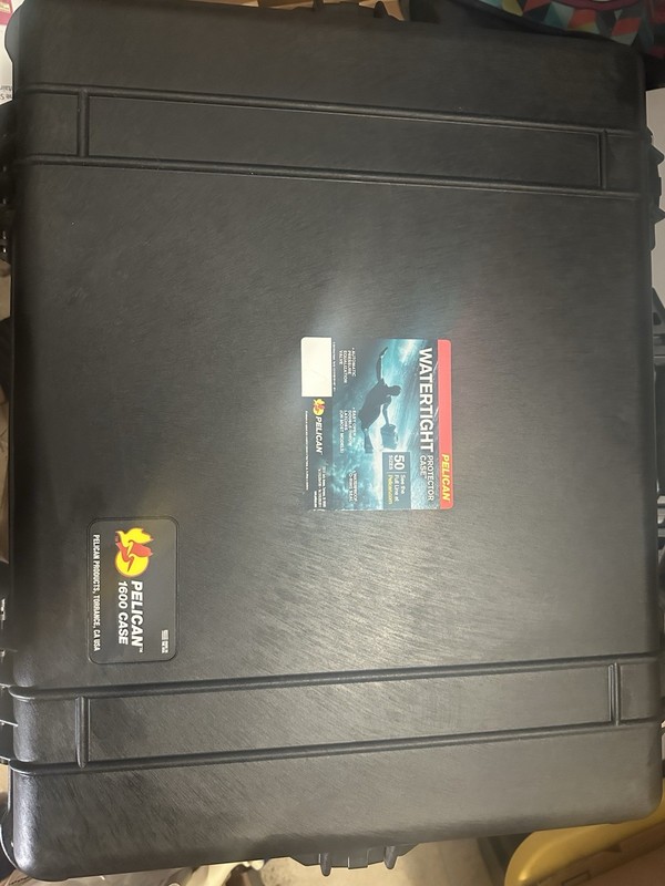 Pelican 1600 Watertight Hard Case  - Black - With Foam New Open Box