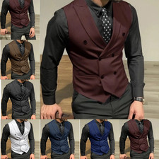 Plus Size Men Vest DoubleBreasted Vest Formal Business Vest Classical Waistcoat