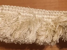 2" Thick Brush  Fringe Trim White 2 PCS Each 78" 4+YDs Total