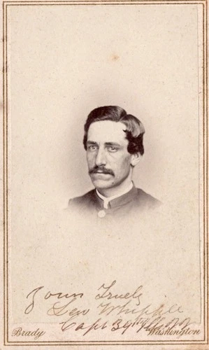 CAPTAIN LEWIS WHIPPLE WIA 39TH ILLINOIS SIGNED CIVIL WAR BRADY CDV PHOTO LOOK !