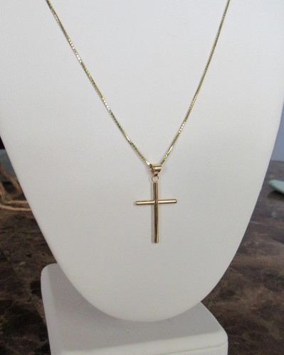14K massiver Gelbgold Kreuz Anhänger - 26 mm - Bild 2 von 5