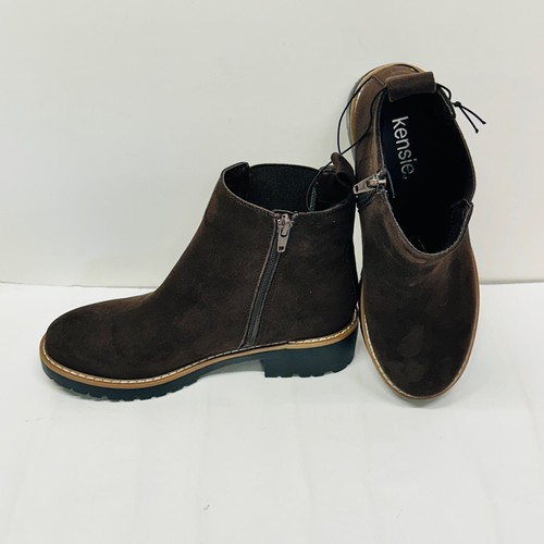 Kensie Kayla B Women's Chelsea Faux Suede Ankle Boots Brown Size 7 - Picture 4 of 14