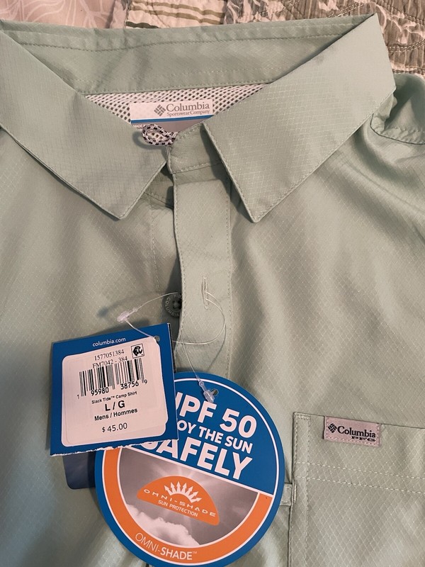 Columbia PFG Fishing Men's Seafoam Green.  NEW With Tags.  Size Large.