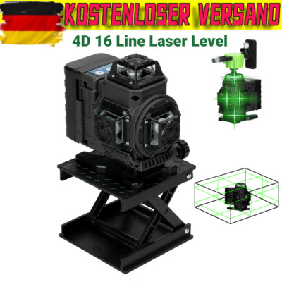360°16 Line Laser Level 4D Kreuzlinienlaser Selbstnivellierend Grad Wasserwaage