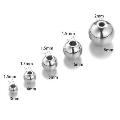 3MM-8MM EDELSTAHL PERLEN CHARM ARMBAND BASTELN SILBER GOLD SILVER KUGELN KUGEL