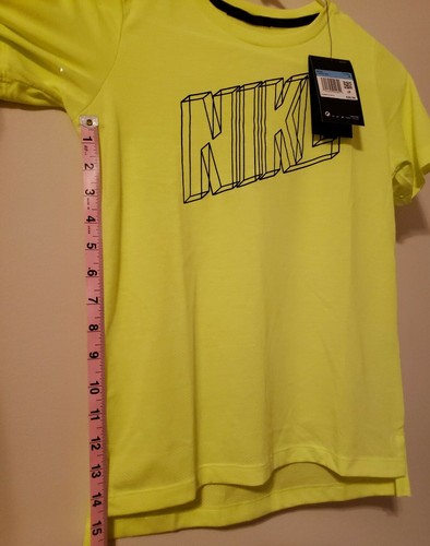 Nike ~ Boys ~ Dri-Fit Tee ~ Short Sleeve Shirt ~ Highlighter Yellow ~ Size M~NWT - 第 8/9 張圖片