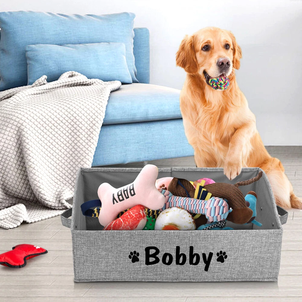 Pet Toy Basket Storage Bag Personalised