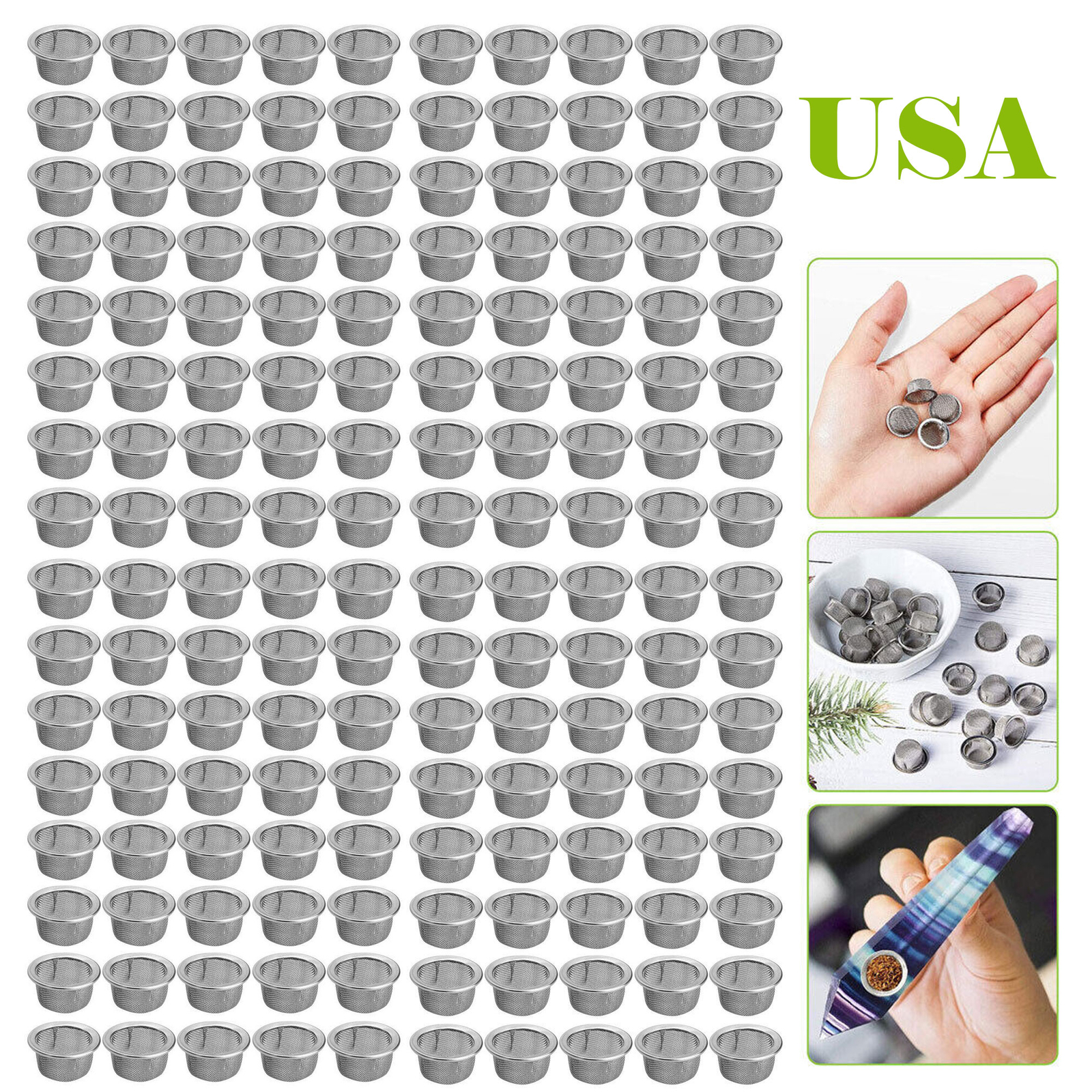 120-Pack Stainless Steel Pipe Filters – Concave Shape, Durable & Reusable Screens For Tobacco & Herb Pipes
