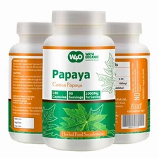 Papaya Leaf Extract Tablets – 1000mg – 180 Count – Platelet & Digestive Support