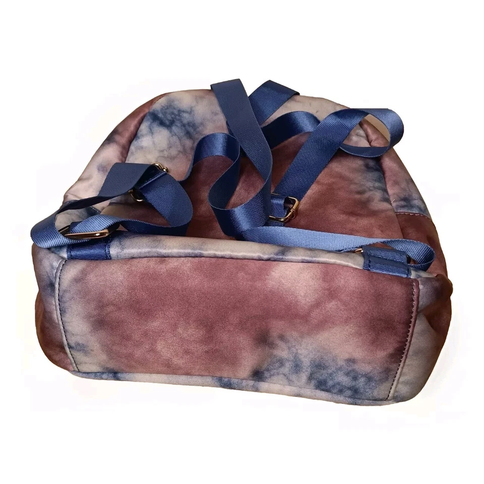 Mini Mochila Cartera 100% Nylon Tie Dye Azul Púrpura Rayo Violeta Rosa Nueva con Etiquetas Linda Foto 4 de 4